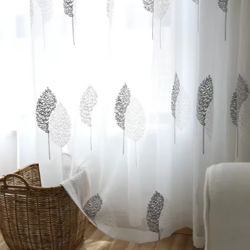 Rideaux en Tulle transparent blanc, 1 pièce, pour salon, balcon, chambre à coucher, translucide, mod