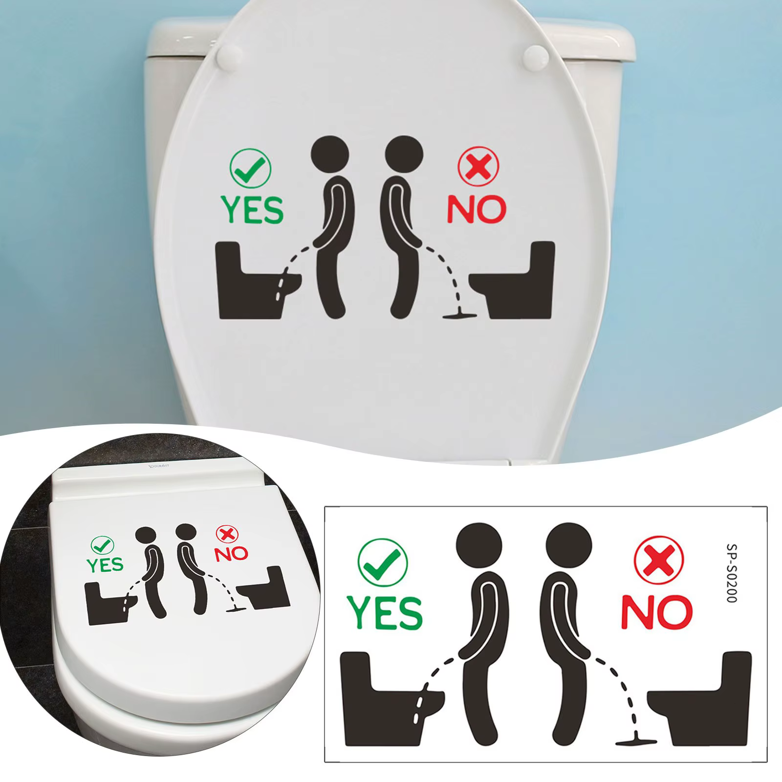 Autocollants de toilettes en papier auto-adhésifs pour salle de bains, autocollants de toilettes amo