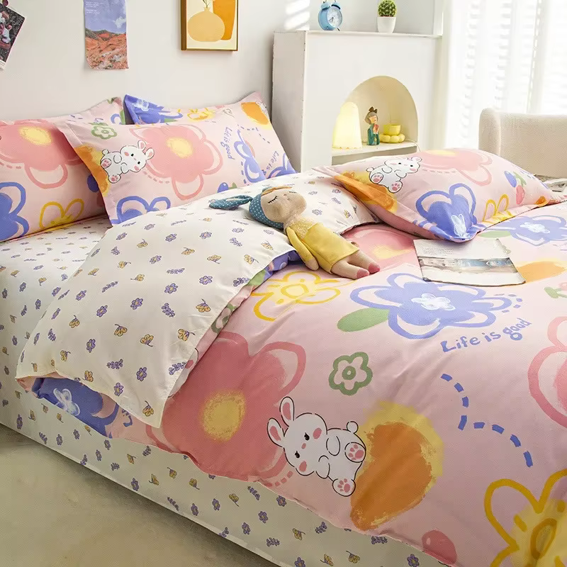 Ensemble de housse de couette et taie d'oreiller pour lit double, couverture confortable, doux pour 