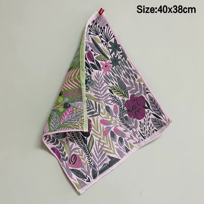 Serviettes de cuisine rétro en coton à motifs floraux, 4 couches, séchage rapide, torchon en pur cot