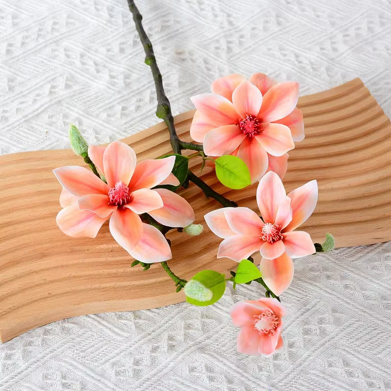 Drapeau à main en magnolia Él3D, magnolia blanc, décoration artistique florale pour la maison, le sa