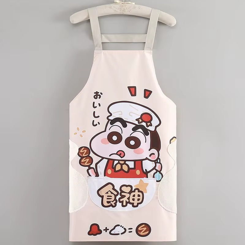 Tablier de cuisine simple et mignon Crayon Shin-chan, idéal pour l'été, lavable, imperméable, résist