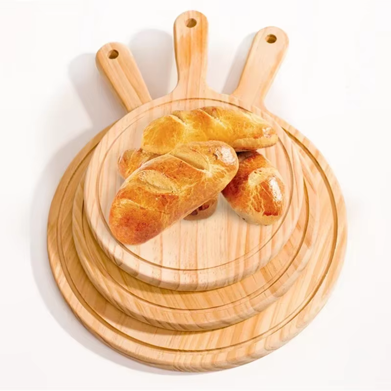Accessoires d'outils de cuisine pratiques, 4 tailles, palette ronde en bois pour Pizza, planche de s