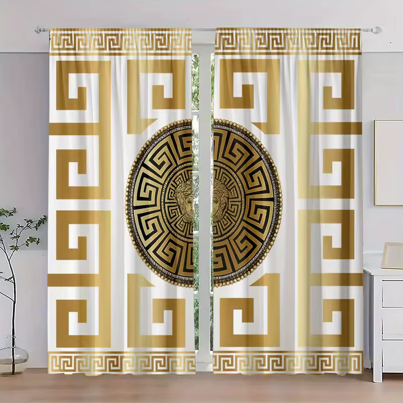 2 rideaux imprimés à motifs rétro, adaptés à la chambre à coucher, à la décoration du salon, de la c