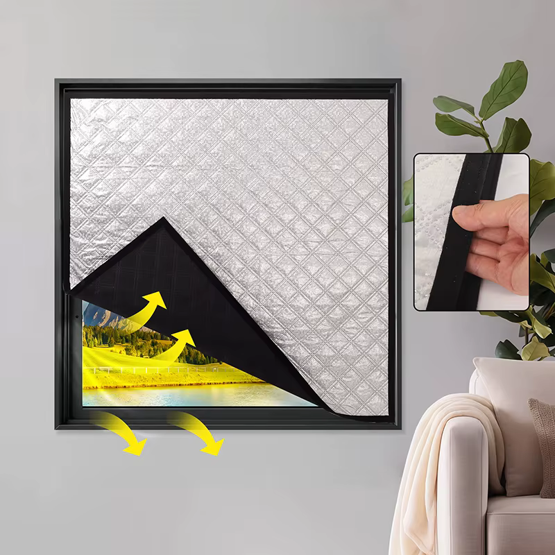 Rideaux thermiques avec coton isolant coupe-vent, isolation thermique épaissie, fenêtres d'étanchéit
