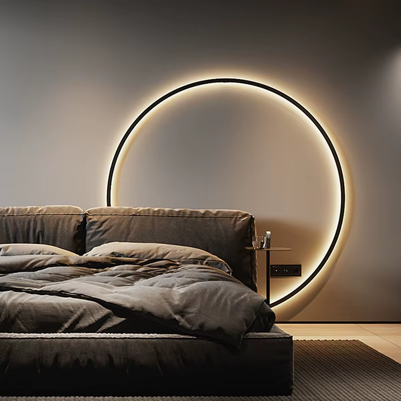 Lampes murales LED rondes 2025 pour chambre à coucher, salon, fond de scène, décoration moderne nord
