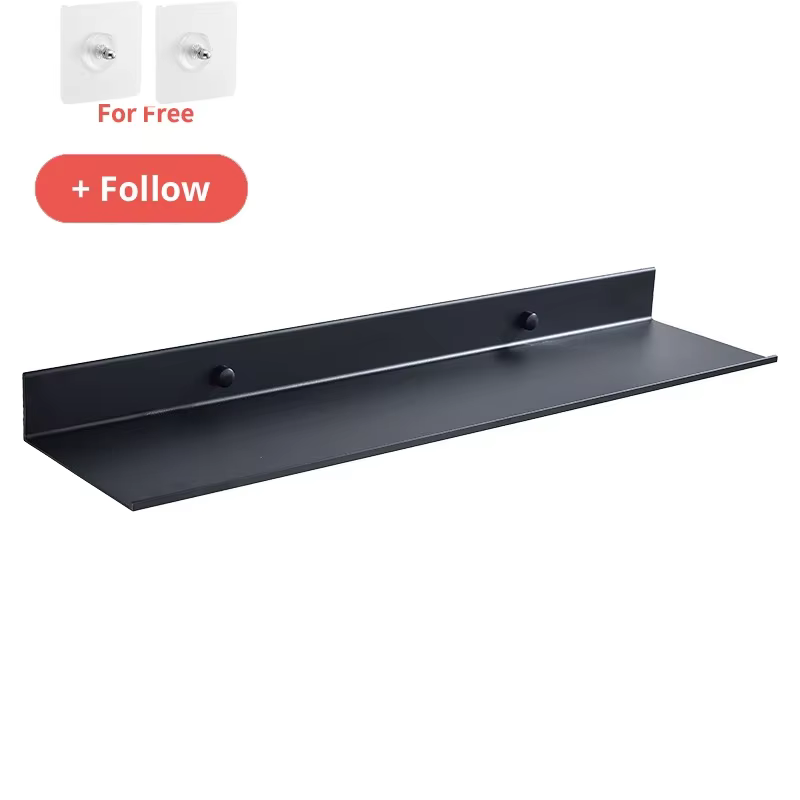 Étagère de rangement pour bain, étagères murales flottantes, noir mat, miroir de cuisine, organisate