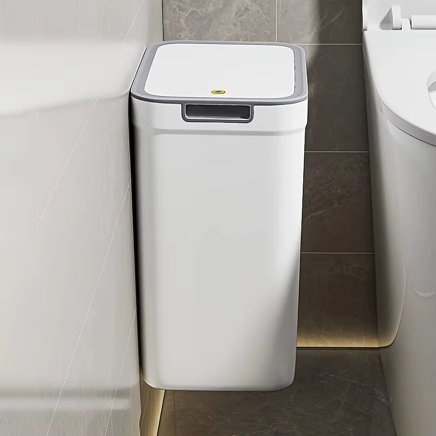 Poubelle de salle de bain sans contact, anti-odeurs, murale et sans contact |   Plastique durable, d