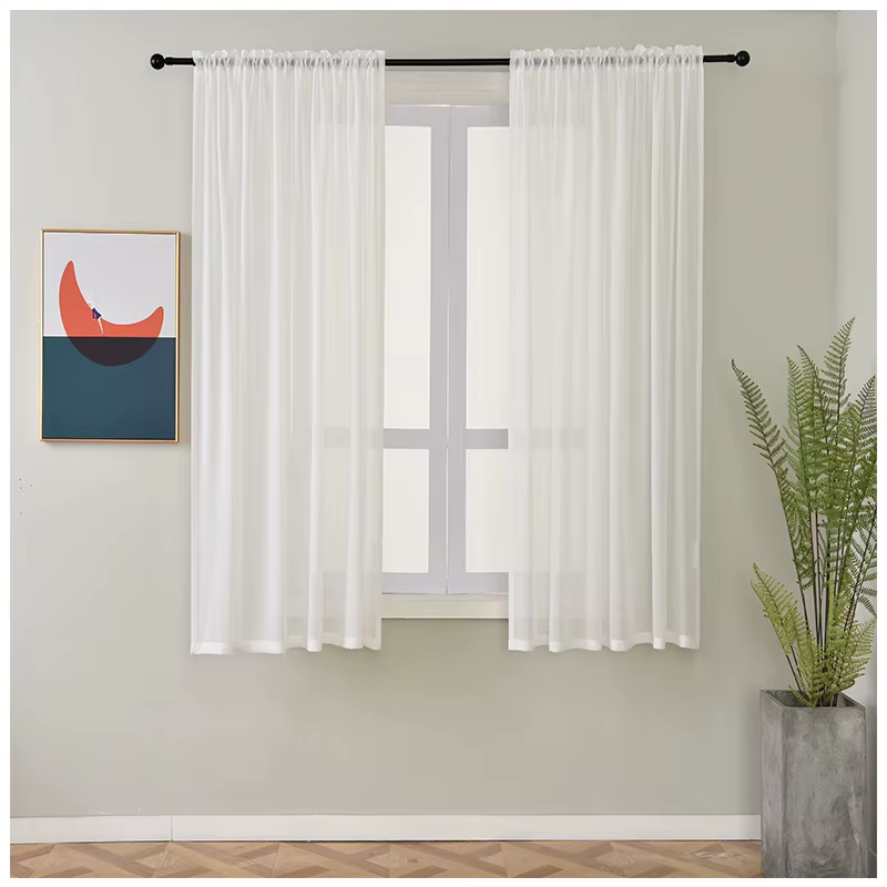 Rideaux de fenêtre courts transparents blancs, pour Tulle et mousseline de soie, pour salon, chambre