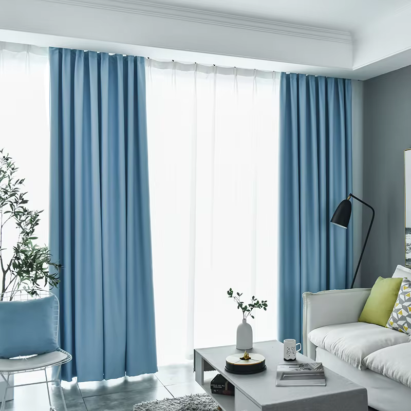 Rideaux occultants bleu ciel modernes pour salon chambre traitement de fenêtre occultant rideaux pou