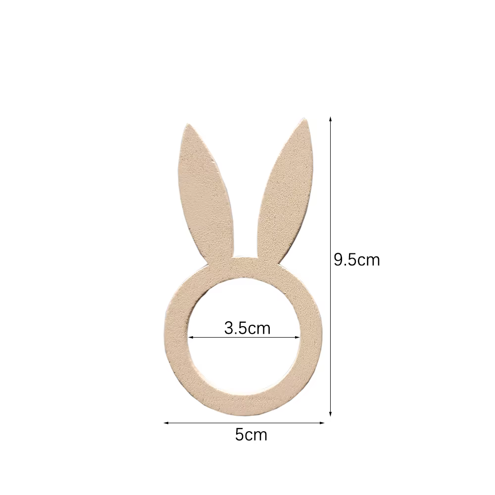 Porte-anneaux de serviette de pâques, oreilles de lapin, supports de serviettes en bois, décoration 