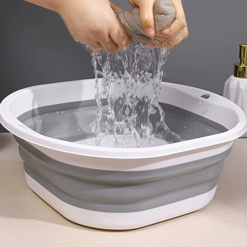 Grand bassin pliable – Portable, pour un usage domestique – Idéal pour laver les visages, les légume