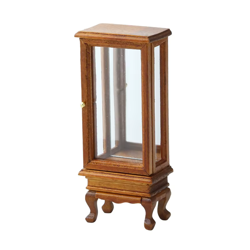 Meuble de rangement miniature en verre pour maison de poupée, modèle de vitrine, décoration de salon