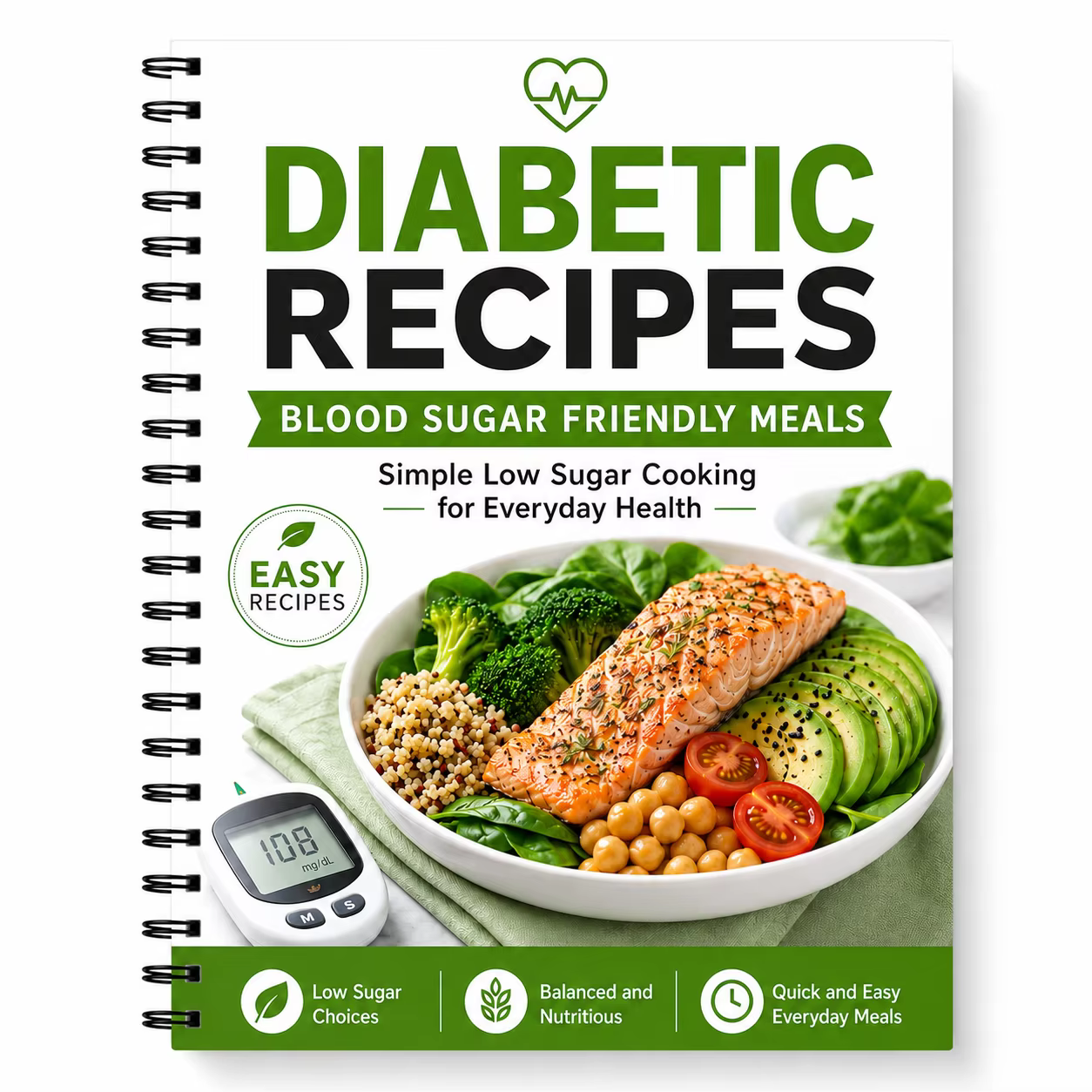 Recettes pour diabétiques : Livre de recettes pour repas adaptés au contrôle de la glycémie, Guide d