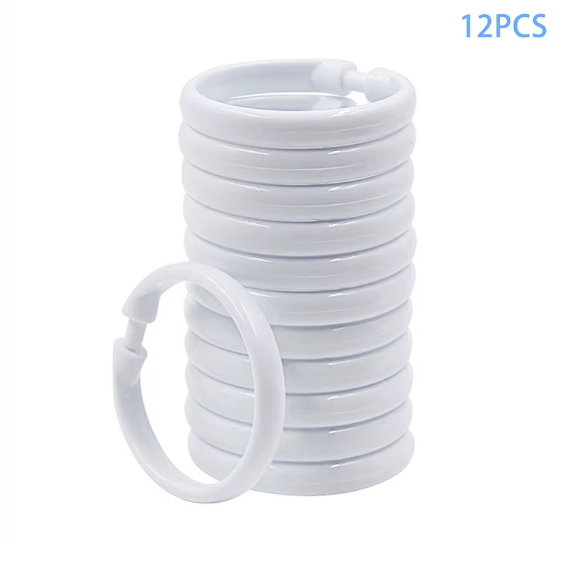 Anneaux de rideau ouverts, 12 pièces, anneaux ronds, Clips de rideau de douche pour rideaux et tring
