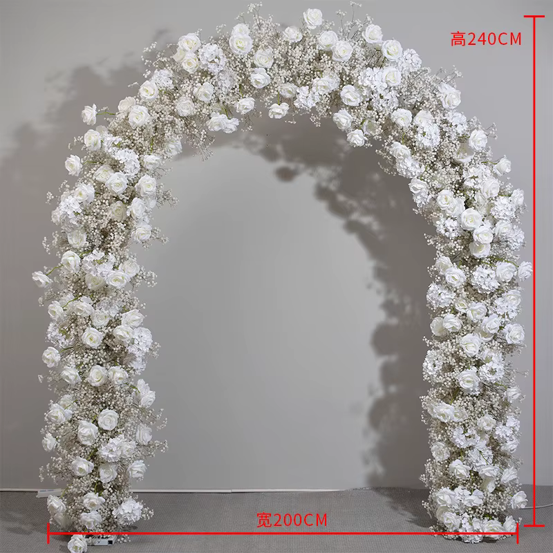 Arc de roses Gypsophila artificielles en forme de U, 240CM, boule de mariage, porte de bienvenue, sa