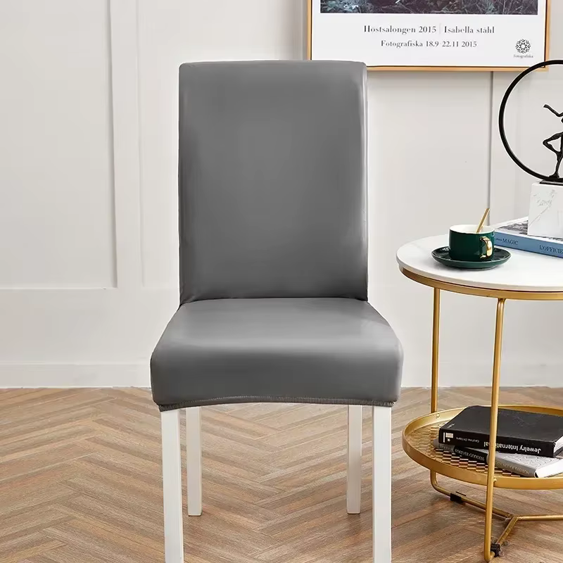 Housse de chaise en cuir pour salle à manger, tissu PU tout compris, imperméable, élastique pour ani