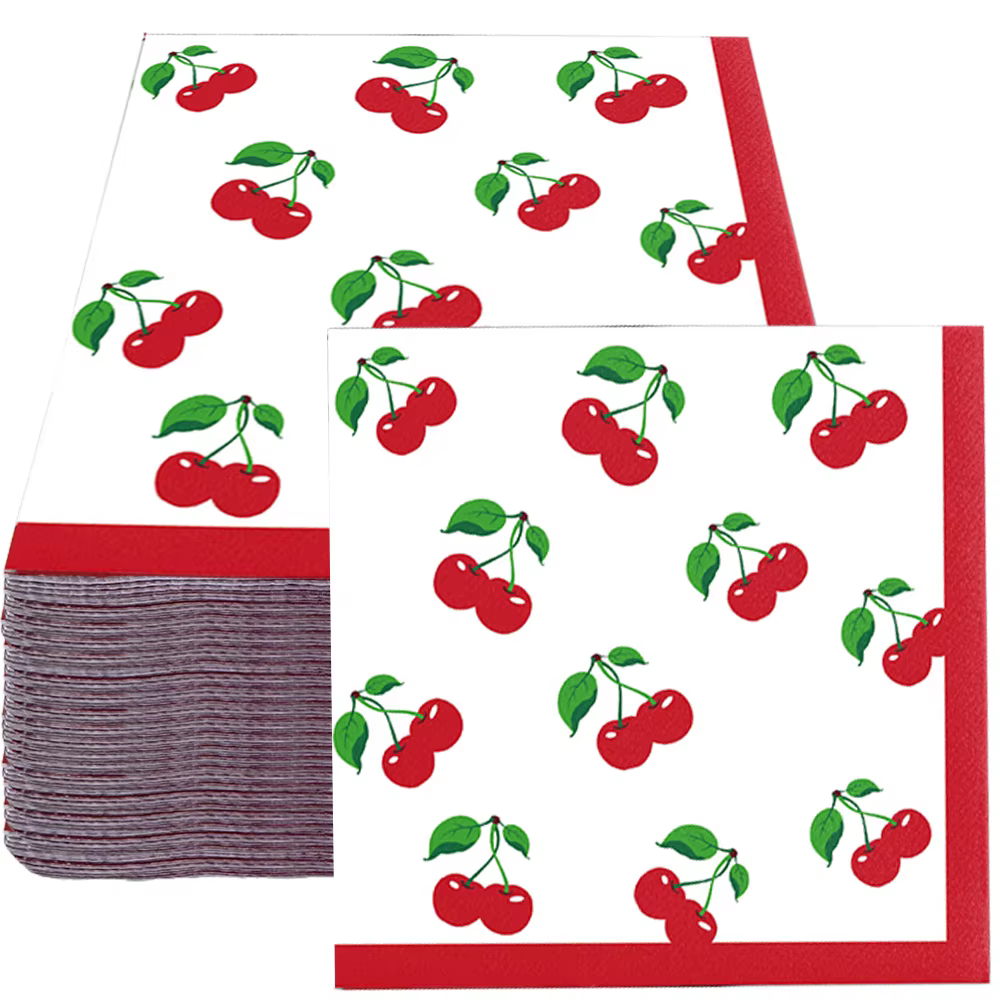 Serviettes de dîner jetables en papier, 20/40/60 pièces, serviettes de Cocktail, marguerite rouge et