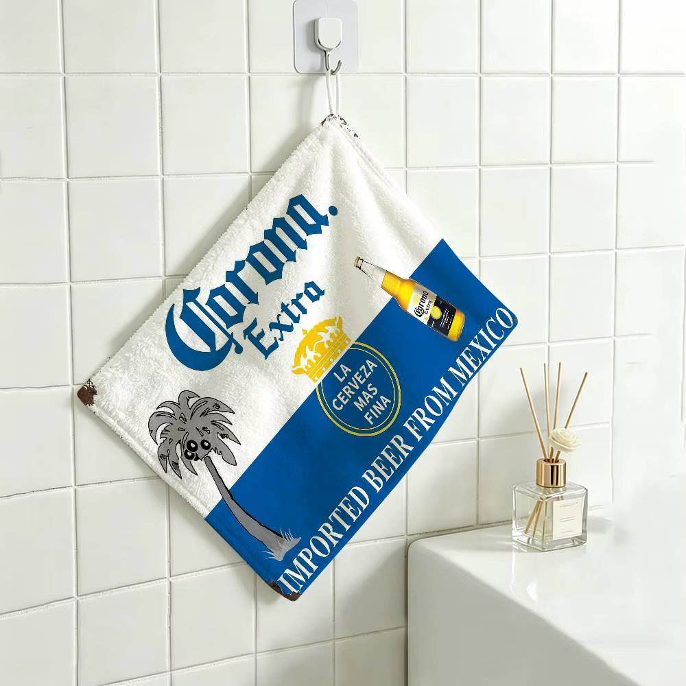 Serviette quotidienne en coton polyester C-Corona E-Extra Beer, chiffon de cuisine suspendu pour ess