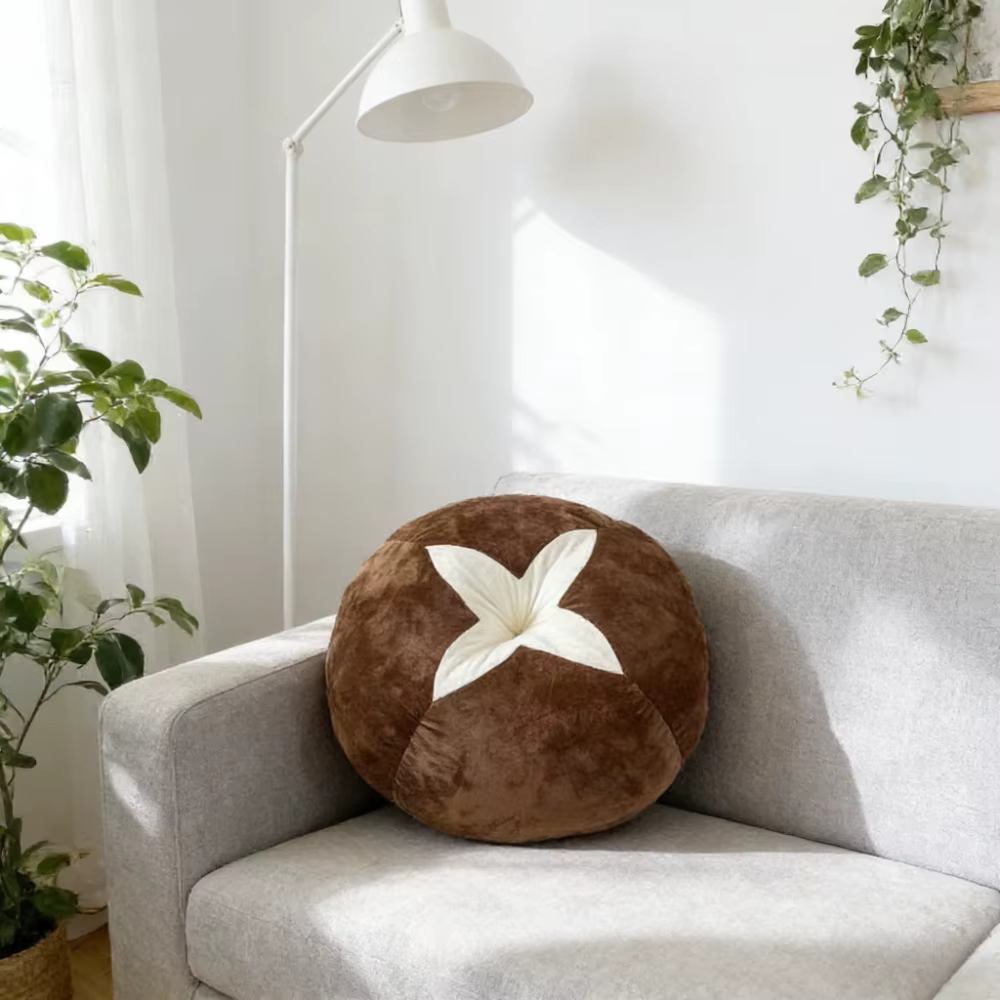 Coussin Épaissi en Forme de Tomate, Coussin Rond en Forme de Légume, Champignon, Kaki pour Siège de 