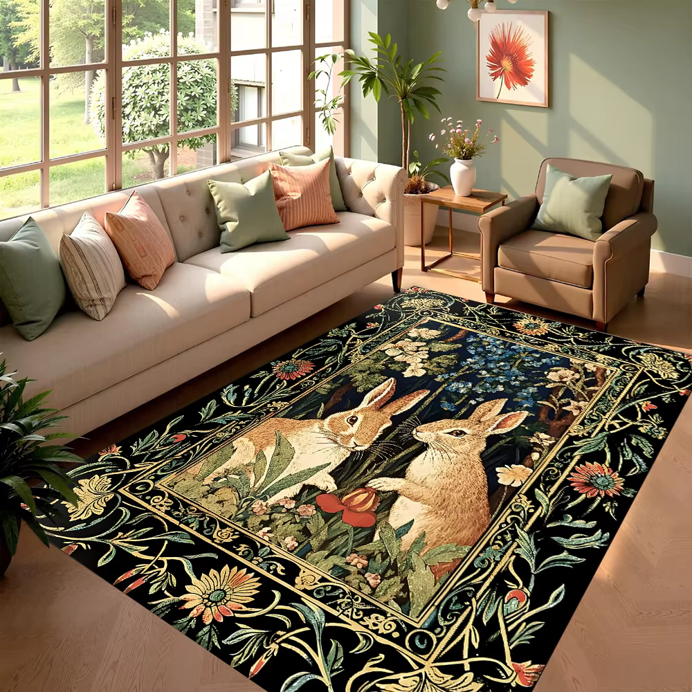 Tapis Vintage à fleurs colorées, tapis de décoration de Style européen de luxe pour salon, tapis pol