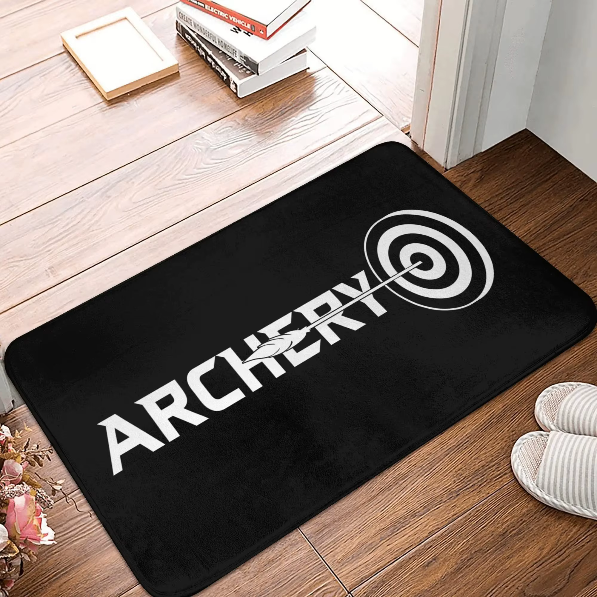 Tapis sur le thème du sport, planche à fléchettes, tir à l'arc, impression de flamme, antidérapant, 