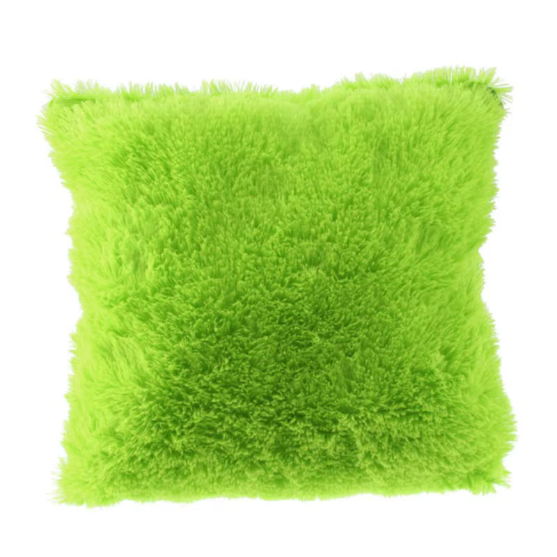 Housse de coussin en peluche et fourrure de velours, taie d'oreiller douce pour canapé, décoration n