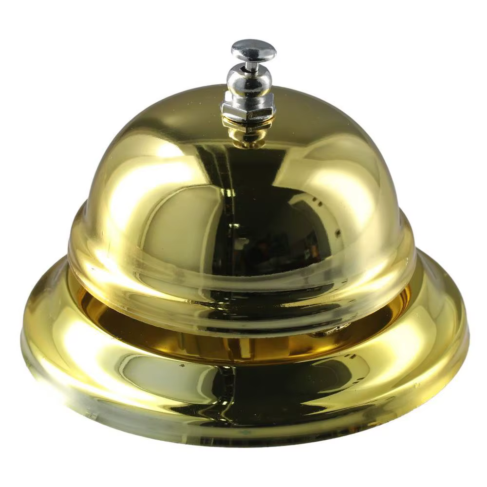 Cloche de bureau de service de restaurant floral, sonneries dorées, cloche d'appel, table de service