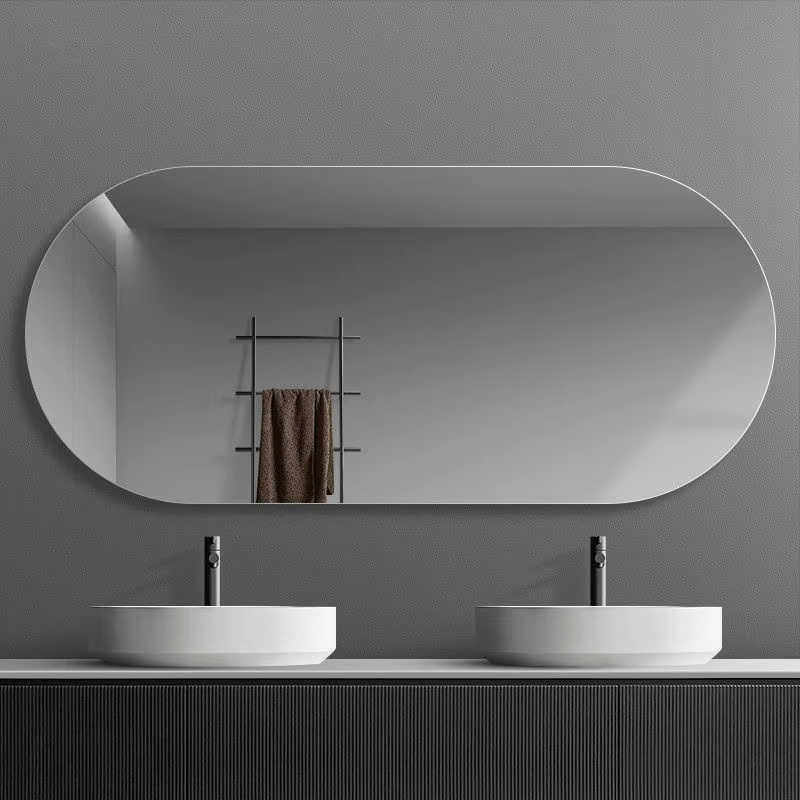 HOMirror intelligent elliptique pour chambres dominales d'hôtel, miroirs éclairés par LED, support m