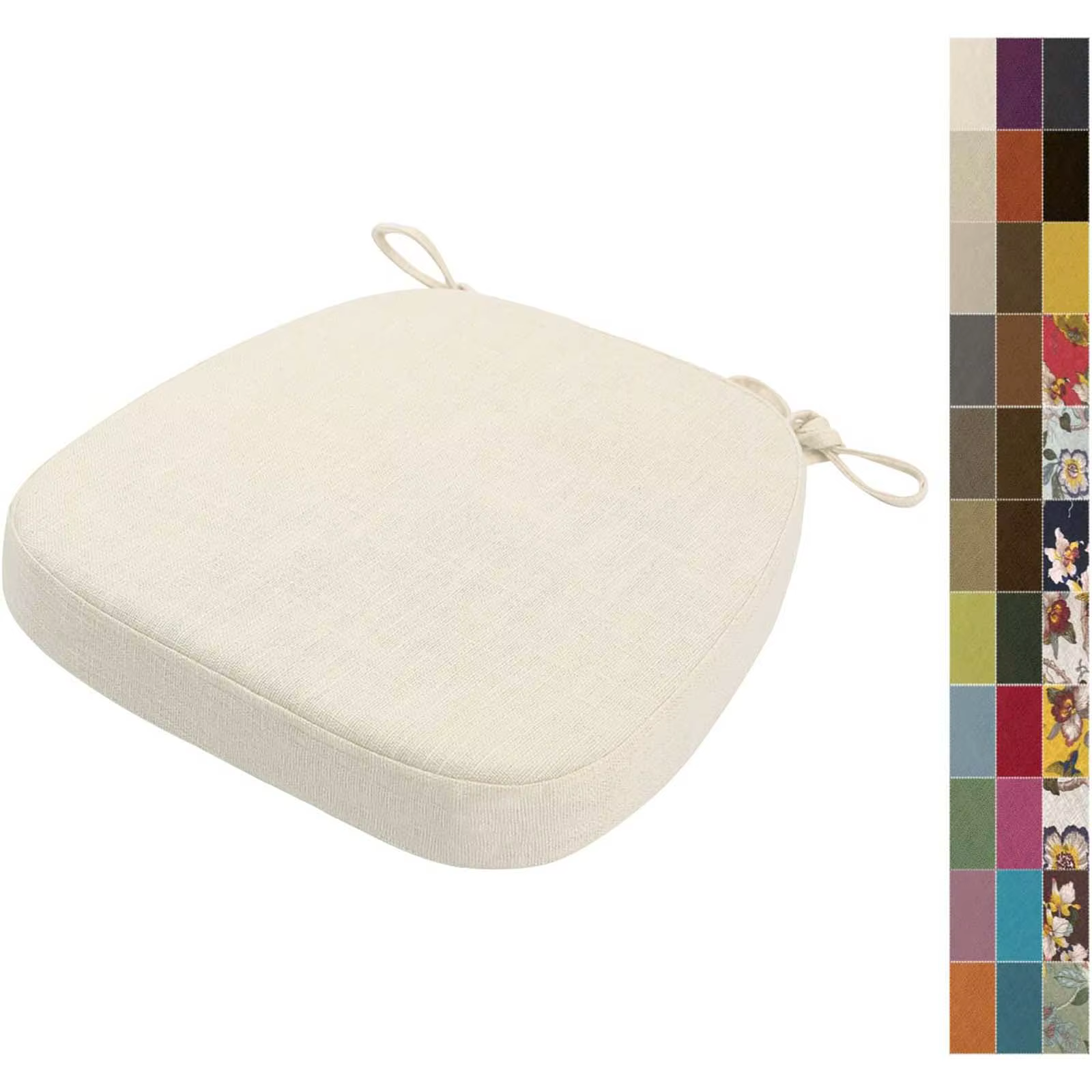 Coussinets de chaise antidérapants, coussin de banc inférieur avec attaches, coussin de siège en fer