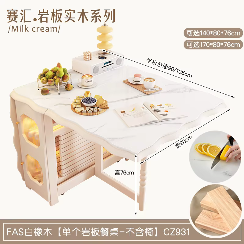Pieds famille Table à manger blanc extensible cuisine Design moderne Table à manger pliante Simple M