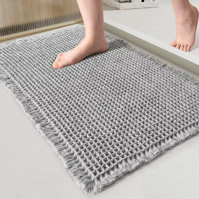Tapis de sol tissé pour salle de bain, tapis absorbant d'entrée, pour toilettes domestiques, antidér