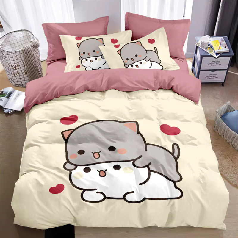 Dessin animé mignon Bubu Dudu ensemble de housse de couette, ensembles de literie de couette housse 
