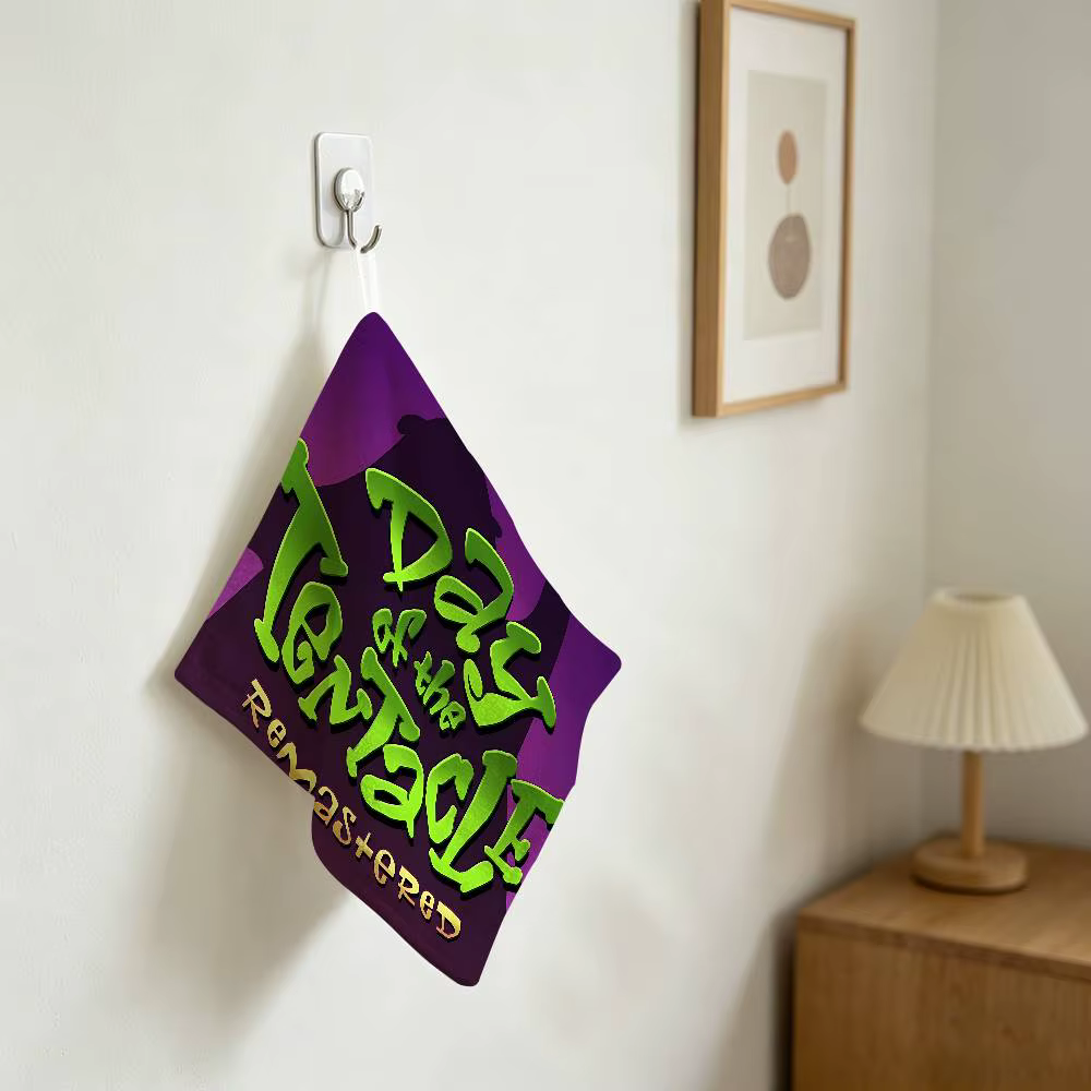 Serviette suspendue pour la maison, motif Anime Day Of The Tentacle, en coton et polyester, robuste,