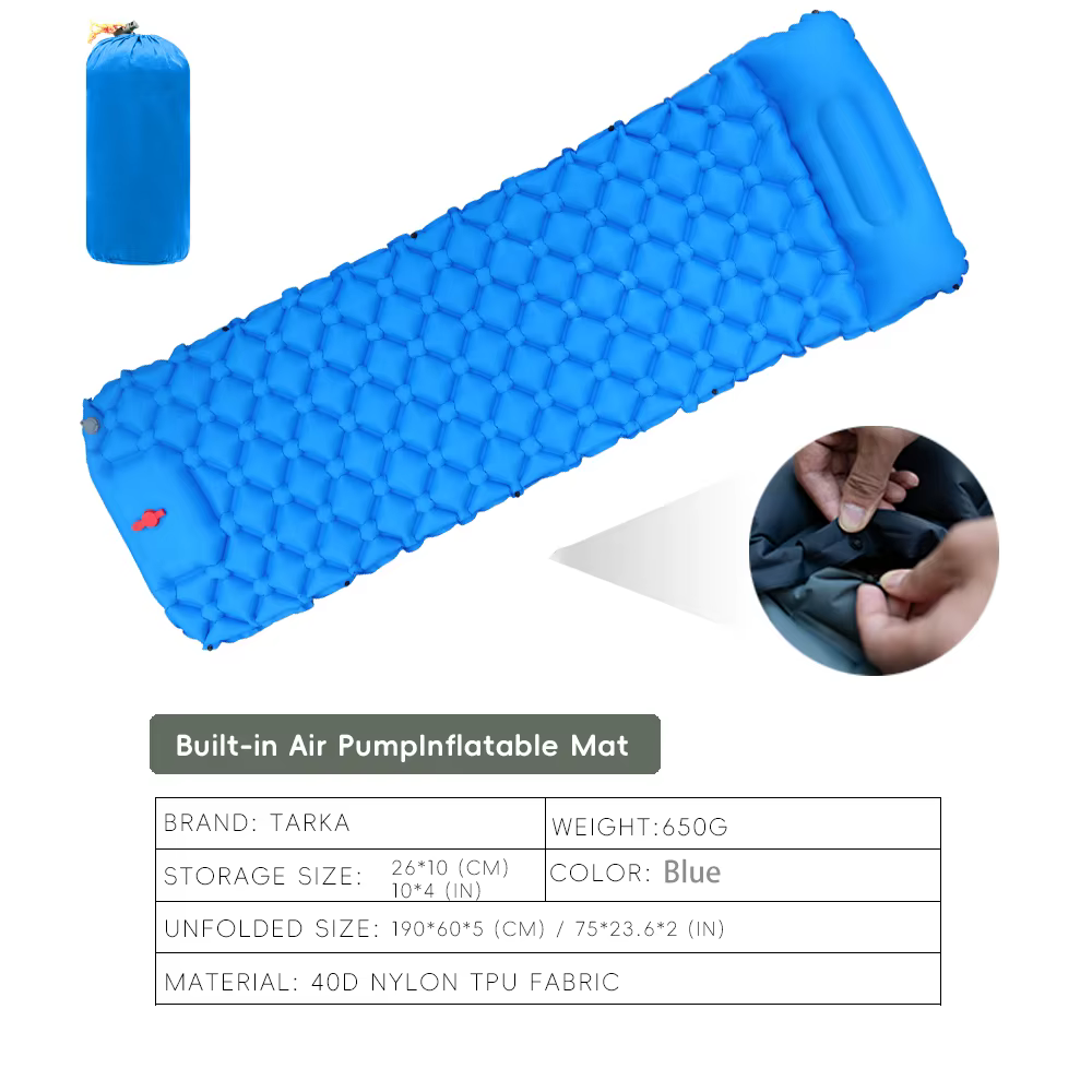 TARKA matelas de Camping gonflable coussin d'air avec oreiller coussin de couchage touristique en pl