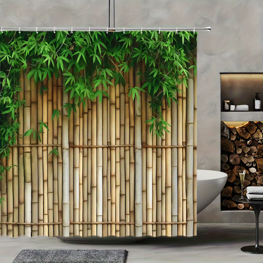 Rideau de douche forêt de bambou – Décor de bain multi-styles, parfait pour ceux qui aiment les conc