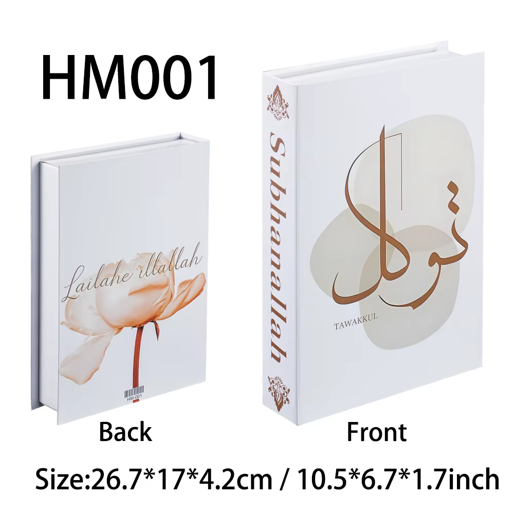 Boîtes de faux livres de la série islamique pour la décoration de table basse, accessoires de mode p