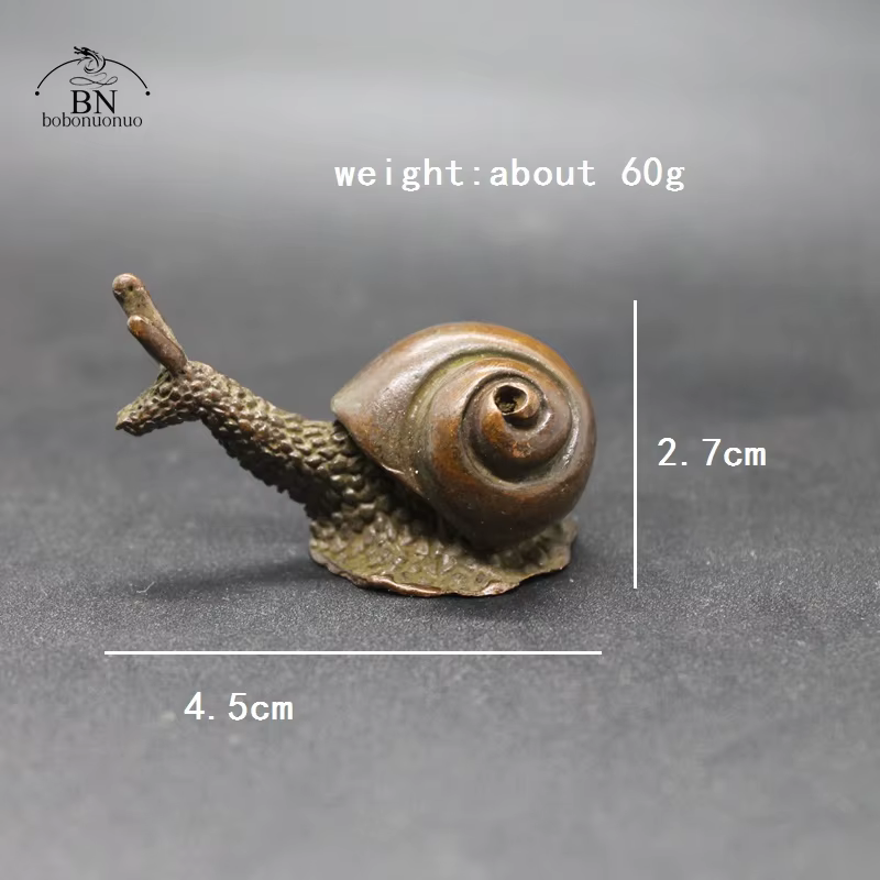 Figurine d'escargot en cuivre antique, mini-indicateur d'Auckland, ornements de bureau, statue de pe