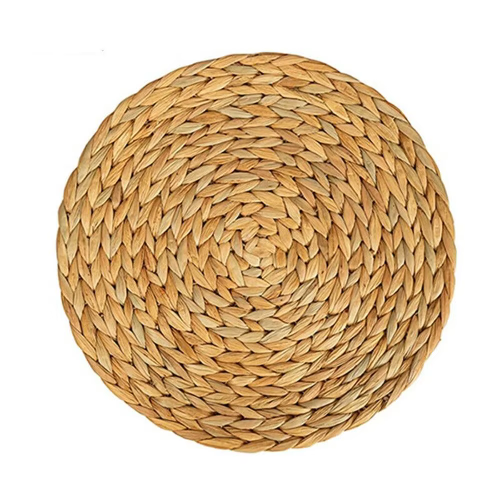 Napperons ronds en rotin, tapis de décoration pour la maison, Table à manger, paille naturelle