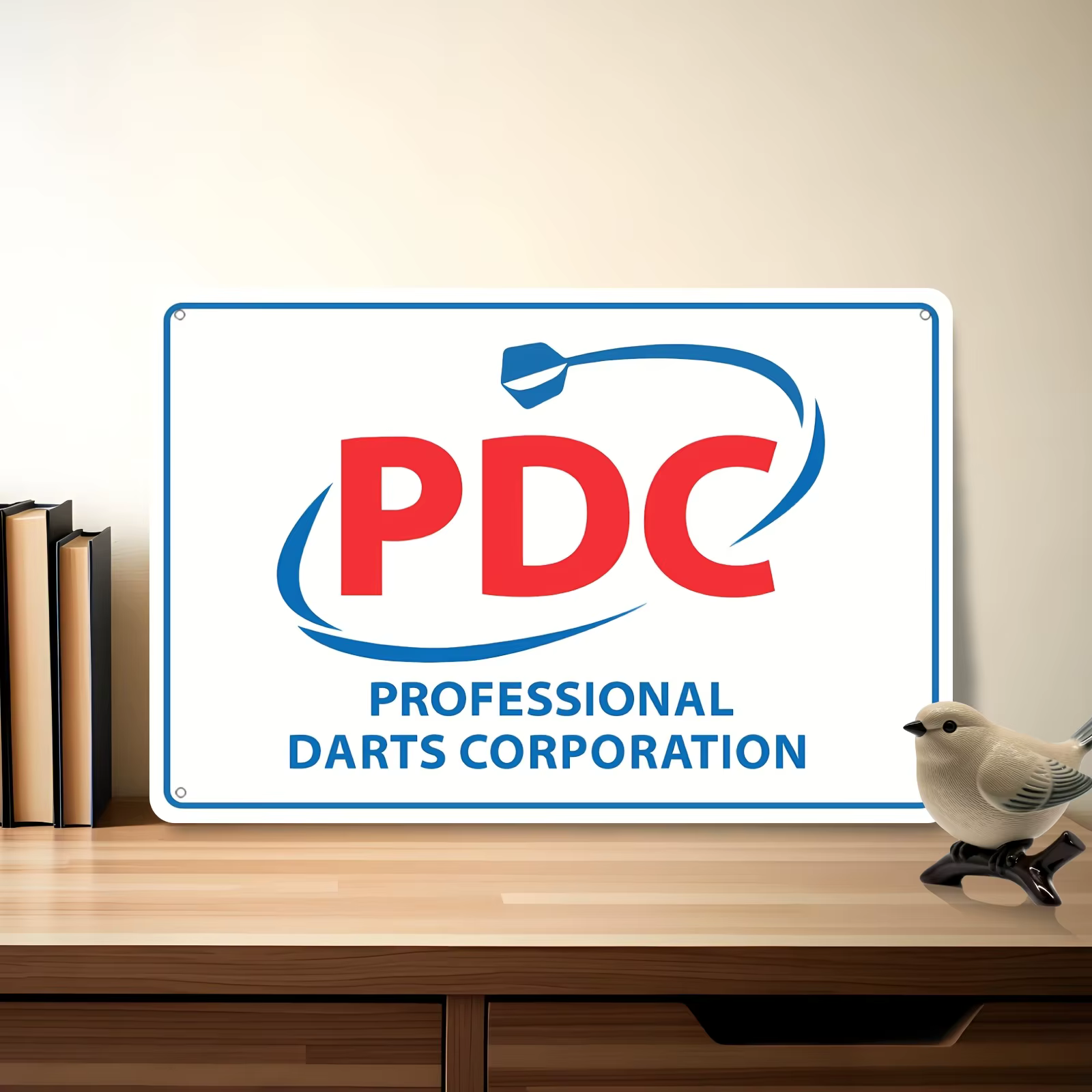 Panneau métallique plat 2D - 1 pièce, Panneau sportif, Pdc Darts, Salle de fléchettes, Salle de jeux