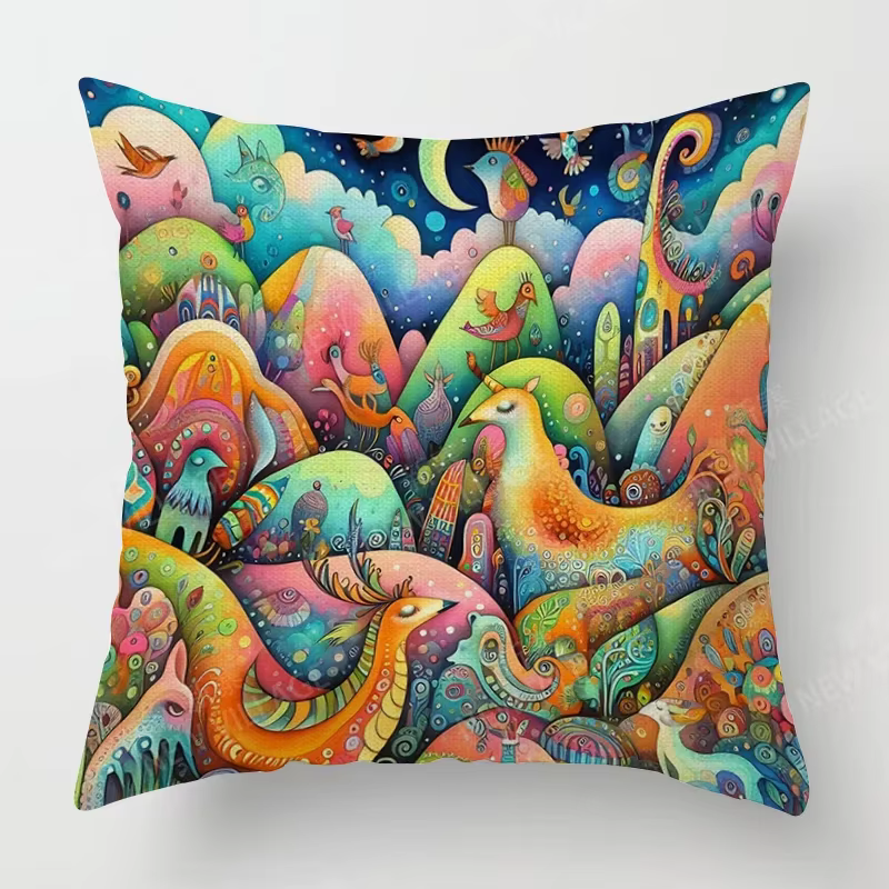 Juste de coussin décorative moderne pour la maison, décoration de salon, canapé abstrait, 45x45cm, 4