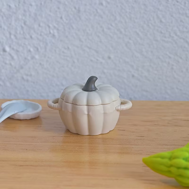 Pot à soupe Miniature pour maison de poupée, Mini Pot à citrouille, modèle de jouet, ustensile de cu