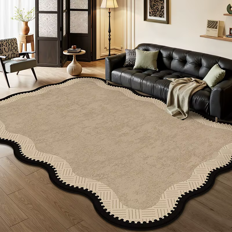 Tapis de salon antidérapant, imperméable, résistant à la saleté, motif géométrique irrégulier, grand