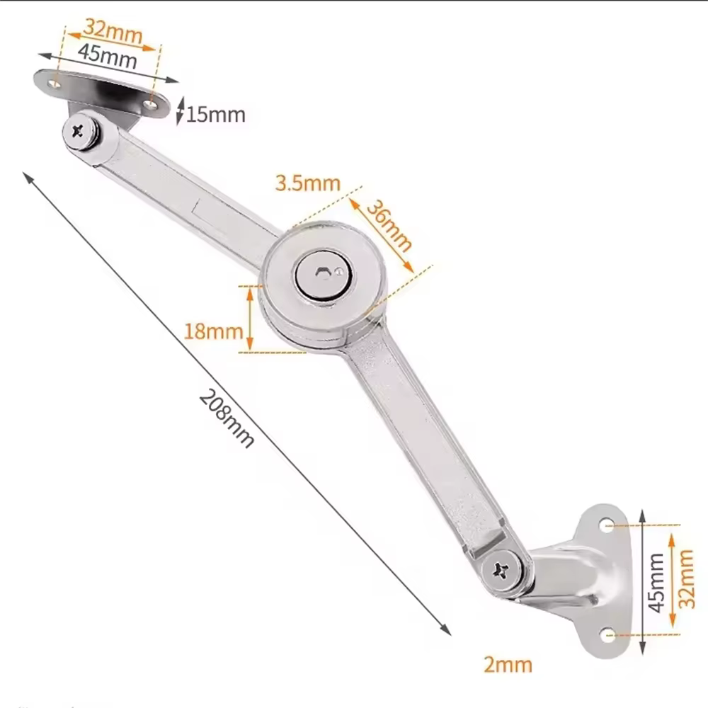 Charnières hydrauliques à arrêt aléatoire pour porte d'armoire de cuisine, charnière polie réglable 