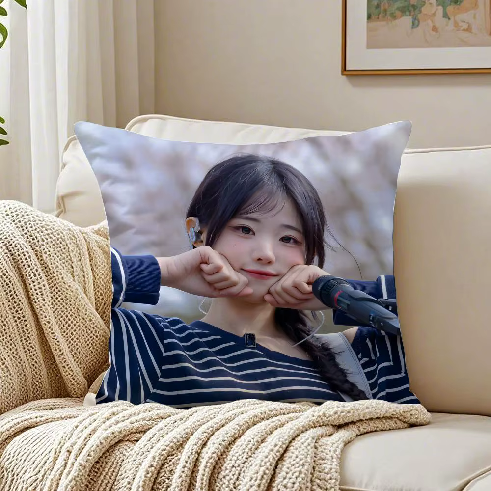 Housse de coussin Idol Kpop QWER H-Hina, taie d'oreiller anti-acariens, décoration de canapé de salo