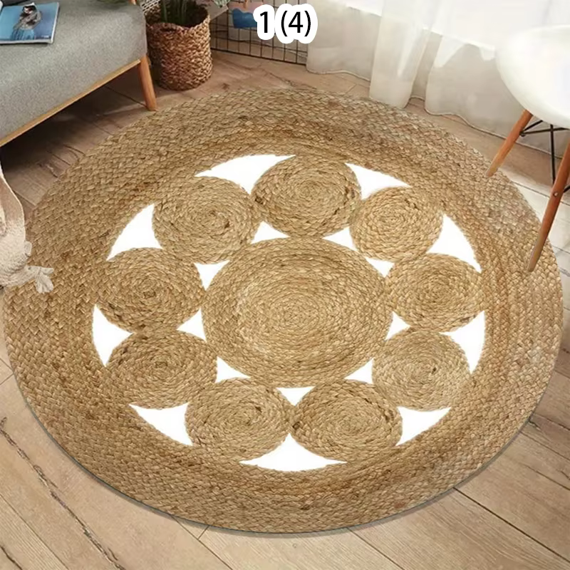 Tapis circulaire, tapis de sol bohème, tapis d'entrée, tapis de sol décoratif bohème rustique pour l