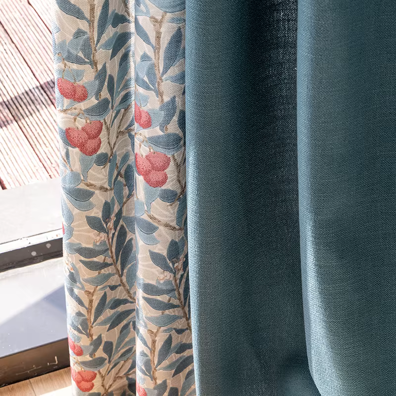 Rideaux floraux bleu Babyberry pour chambre d'enfant, salon, Style campagnard américain, fenêtre rét
