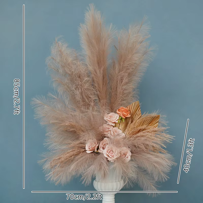 Botte de roseaux des marais, couleur Champagne blanc, pour décor d'arc de mariage, Arrangement Flora