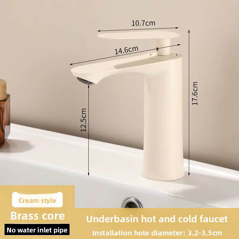 Robinets de salle de bains, robinet mitigeur de lavabo en laiton, feuille d'érable blanche, robinet 