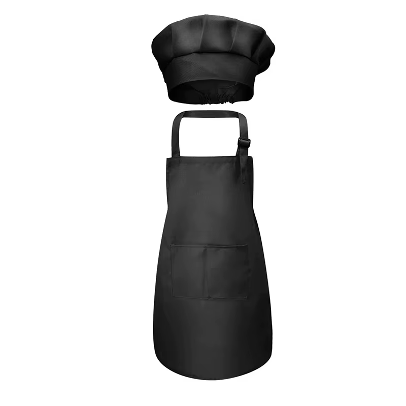 Tablier de Chef pour enfants, pour la cuisine, garçons et filles, ensembles de tablier + chapeaux po